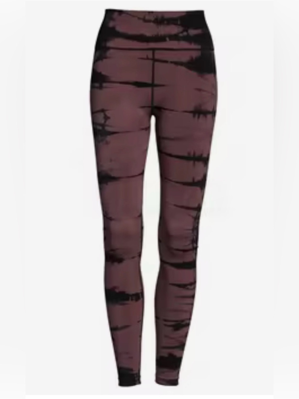 Zella Yoga Tie Dye High-Waist Leggings - Black & Maroon, Size L